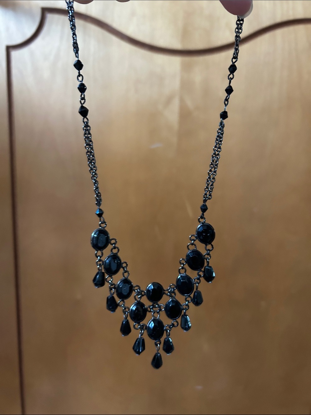Victorian style black beaded necklace